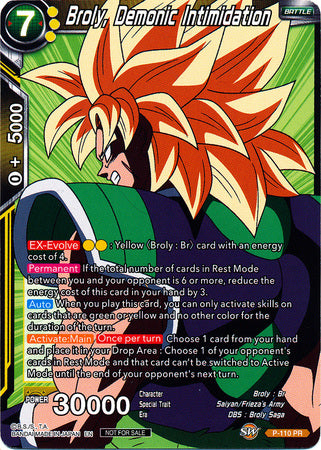 Broly, Demonic Intimidation (Broly Pack Vol. 3) (P-110) [Promotion Cards] | Rock City Comics