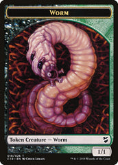 Cat Warrior // Worm Double-Sided Token [Commander 2018 Tokens] | Rock City Comics