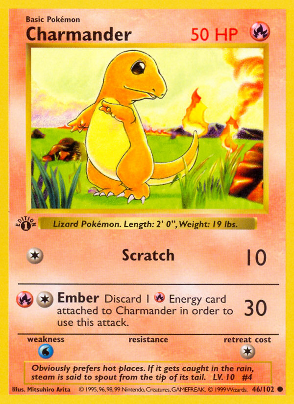 Charmander (46/102) (Shadowless) [Base Set 1st Edition] | Rock City Comics