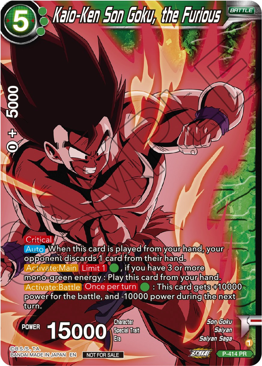 Kaio-Ken Son Goku, the Furious (Zenkai Series Tournament Pack Vol.1 Winner) (P-414) [Tournament Promotion Cards] | Rock City Comics