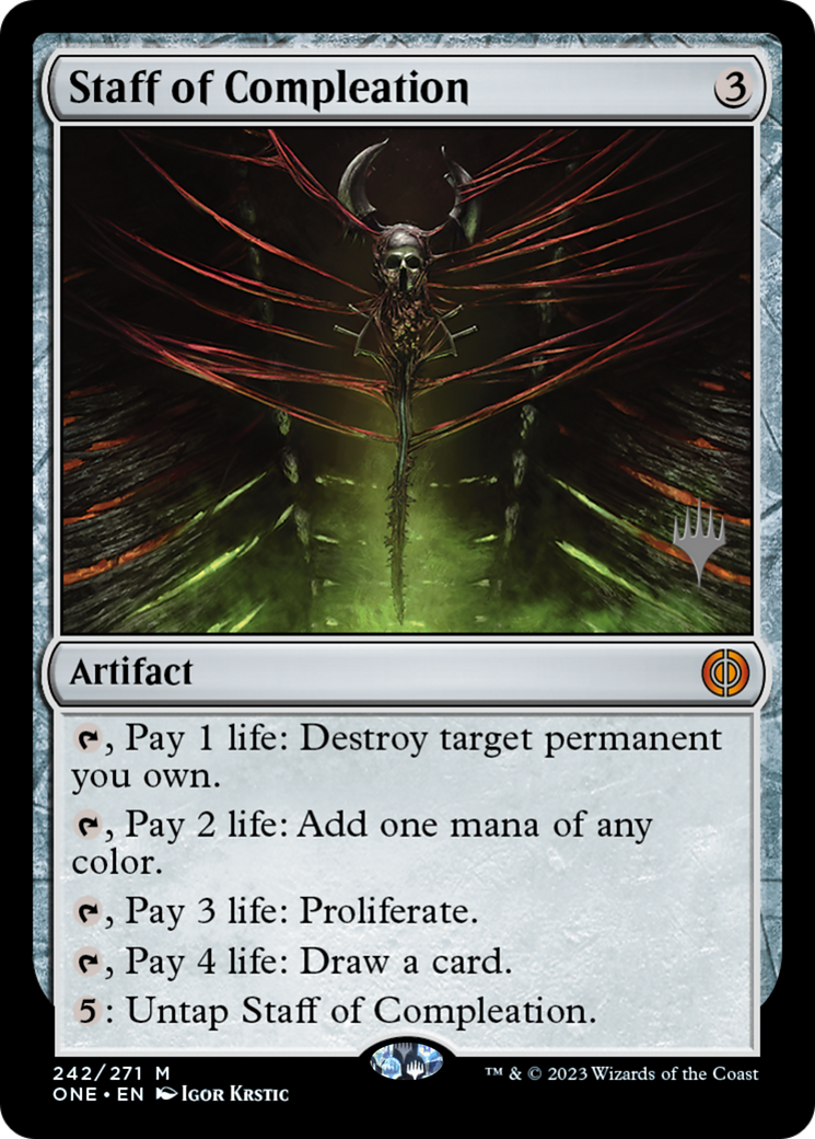Staff of Compleation (Promo Pack) [Phyrexia: All Will Be One Promos] | Rock City Comics
