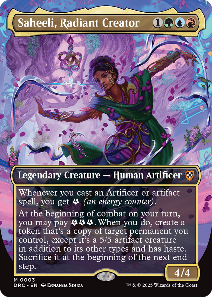 Saheeli, Radiant Creator (Borderless) [Aetherdrift Commander] | Rock City Comics