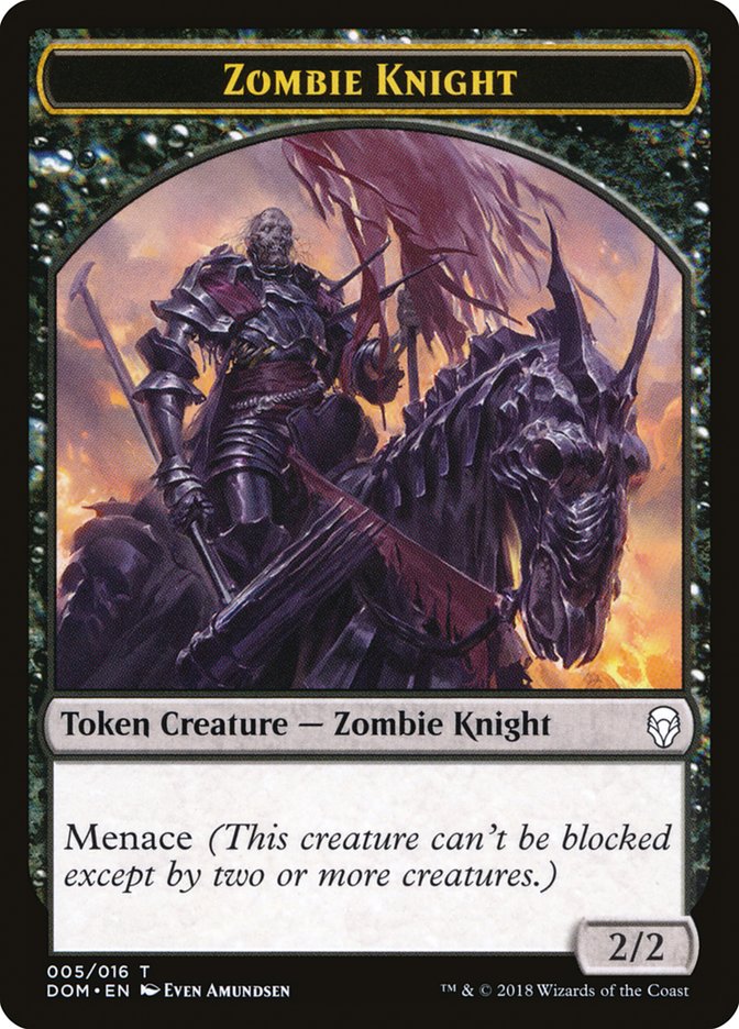 Zombie Knight Token [Dominaria Tokens] | Rock City Comics
