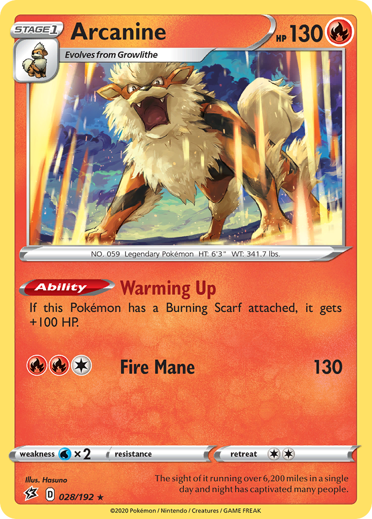 Arcanine (028/192) [Sword & Shield: Rebel Clash] | Rock City Comics