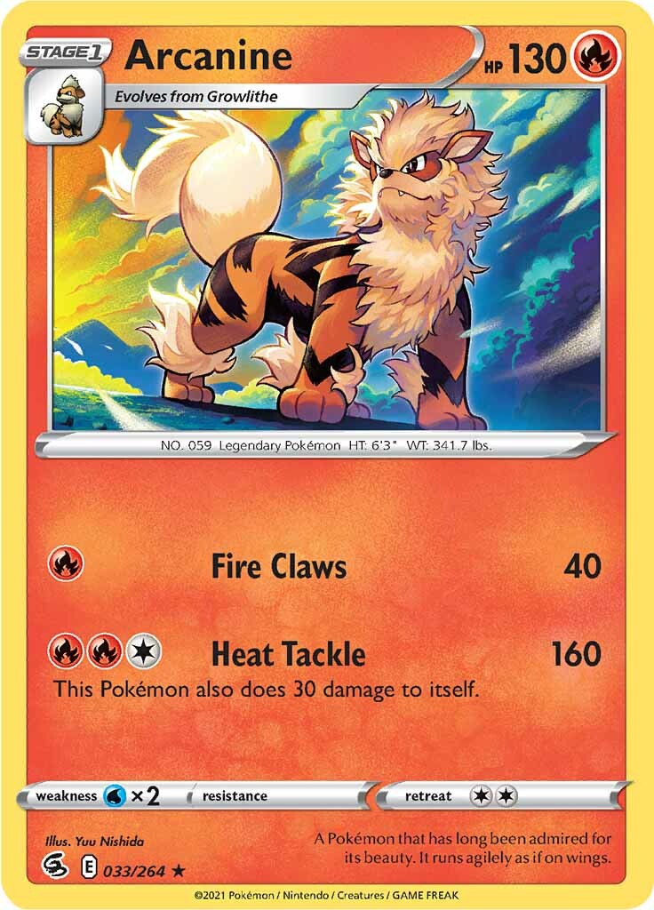 Arcanine (033/264) [Sword & Shield: Fusion Strike] | Rock City Comics