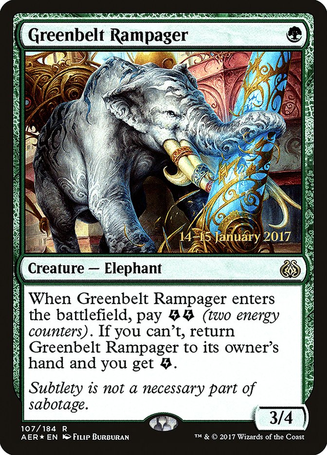 Greenbelt Rampager [Aether Revolt Prerelease Promos] | Rock City Comics