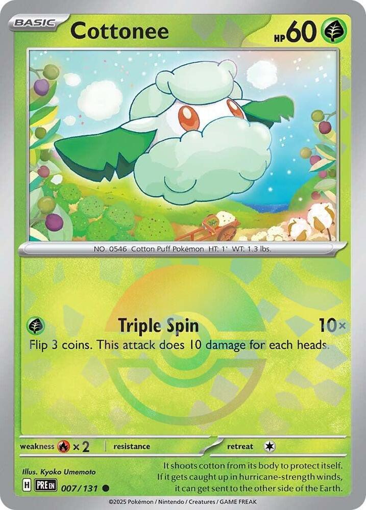 Cottonee (007/131) (Poke Ball Pattern) [Scarlet & Violet: Prismatic Evolutions] | Rock City Comics