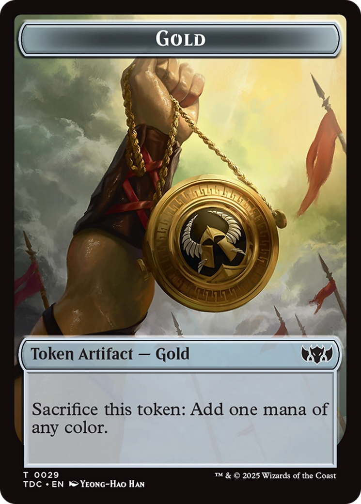 Elemental (0016) // Gold Double-Sided Token [Tarkir: Dragonstorm Commander Tokens] | Rock City Comics
