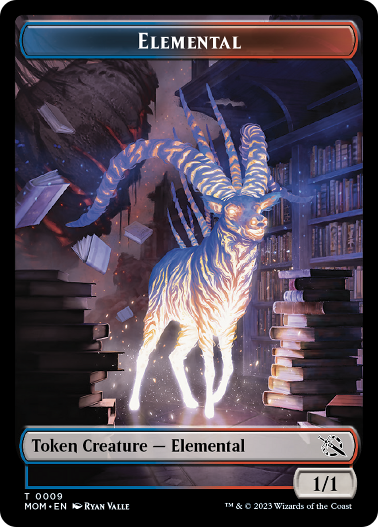 Elemental (9) // Wrenn and Realmbreaker Emblem Double-Sided Token [March of the Machine Tokens] | Rock City Comics