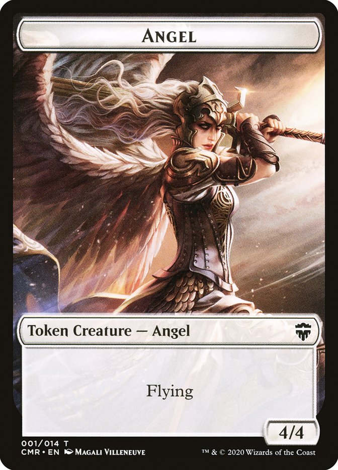 Angel // Salamander Warrior Double-Sided Token [Commander Legends Tokens] | Rock City Comics