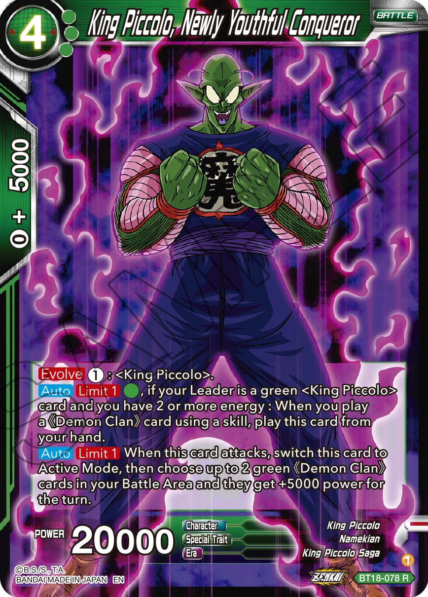 King Piccolo, Newly Youthful Conqueror (BT18-078) [Dawn of the Z-Legends] | Rock City Comics