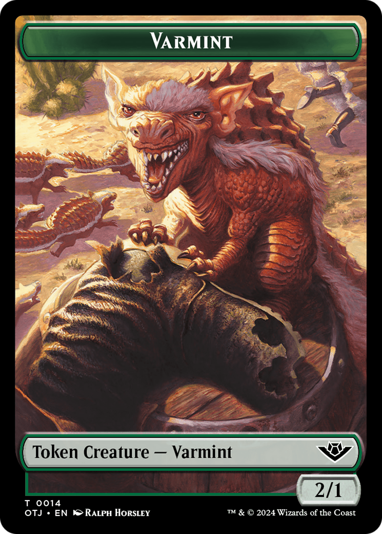 Mercenary // Varmint Double-Sided Token [Outlaws of Thunder Junction Tokens] | Rock City Comics