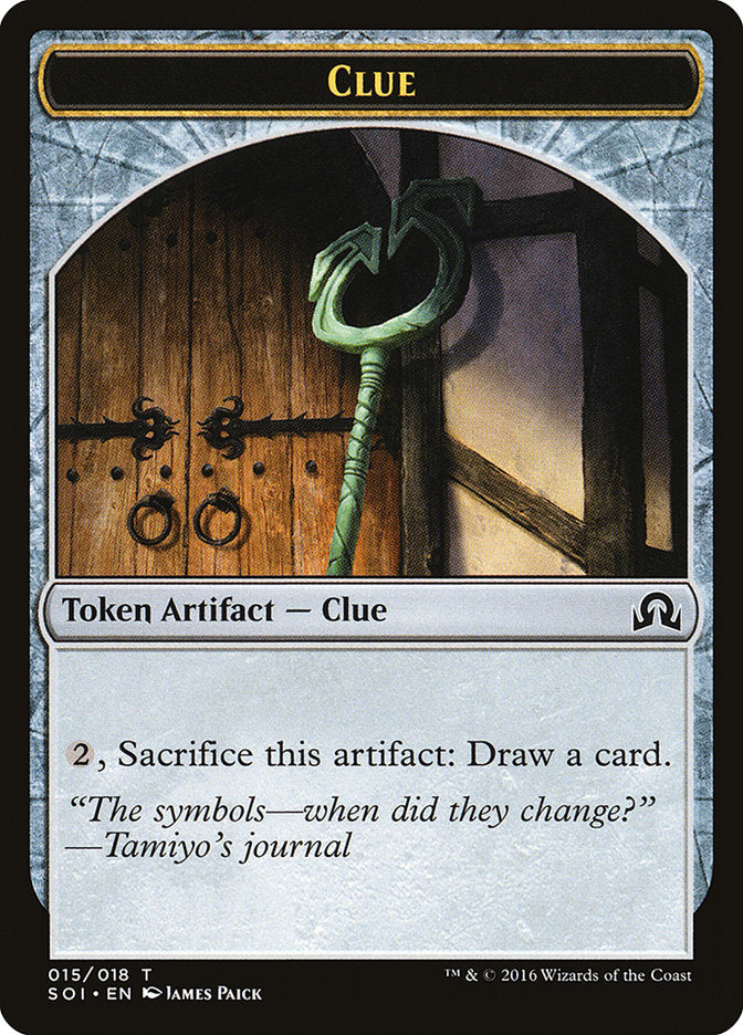 Clue Token (015/018) [Shadows over Innistrad Tokens] | Rock City Comics