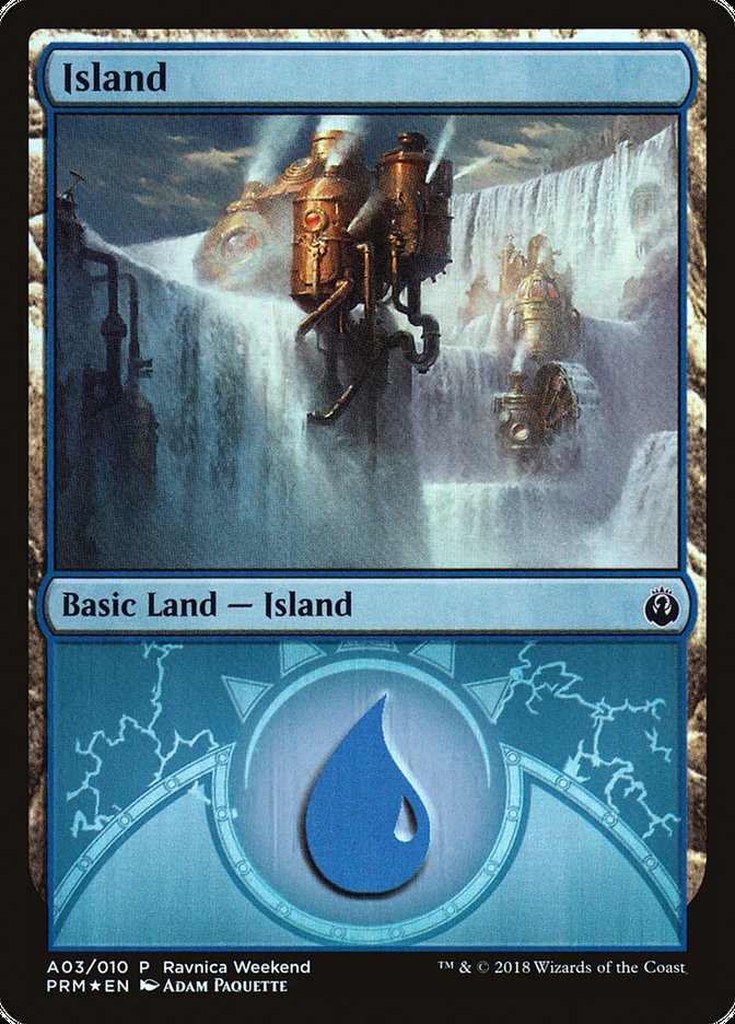 Island (A03) [Ravnica Allegiance Ravnica Weekend] | Rock City Comics