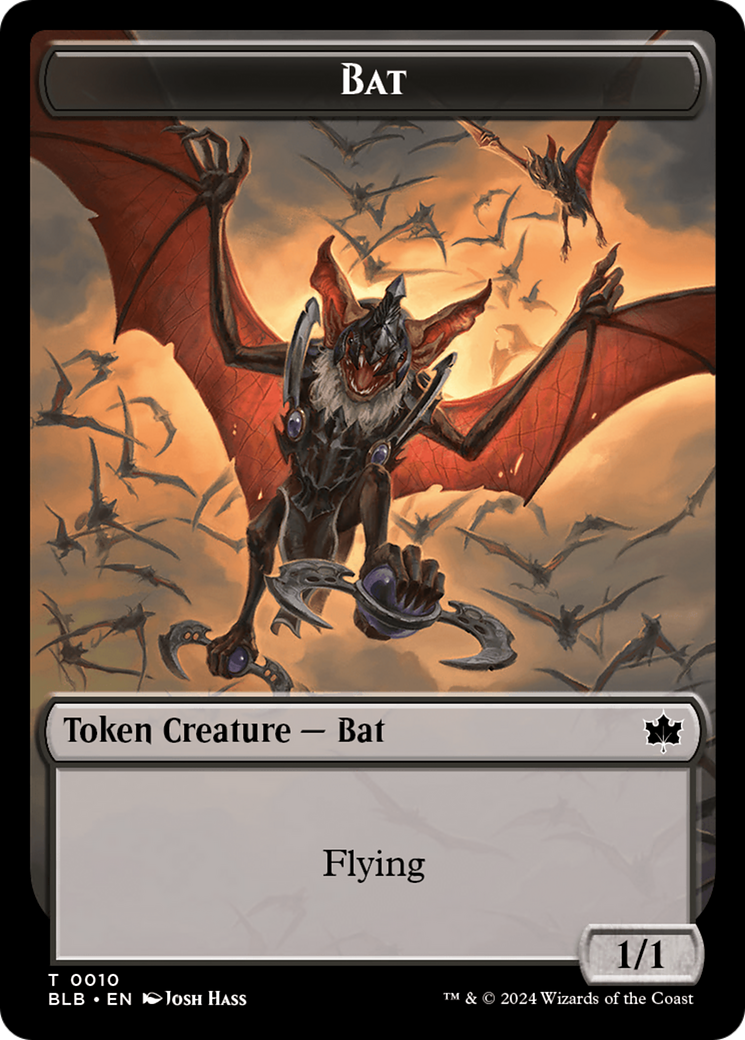 Bat // Intrepid Rabbit Double-Sided Token [Bloomburrow Tokens] | Rock City Comics