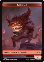 Glimmer // Gremlin Double-Sided Token [Duskmourn: House of Horror Tokens] | Rock City Comics