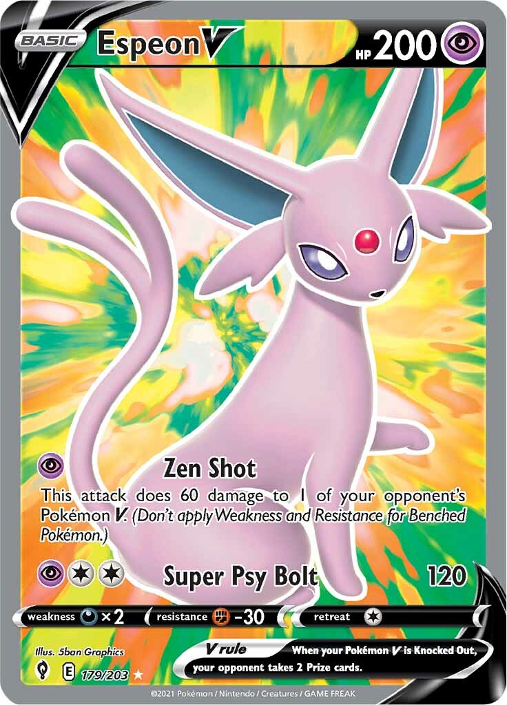 Espeon V (179/203) [Sword & Shield: Evolving Skies] | Rock City Comics