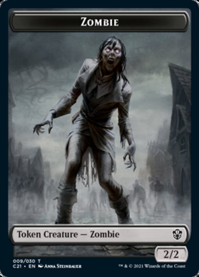 Zombie // Spirit Double-Sided Token [Commander 2021 Tokens] | Rock City Comics