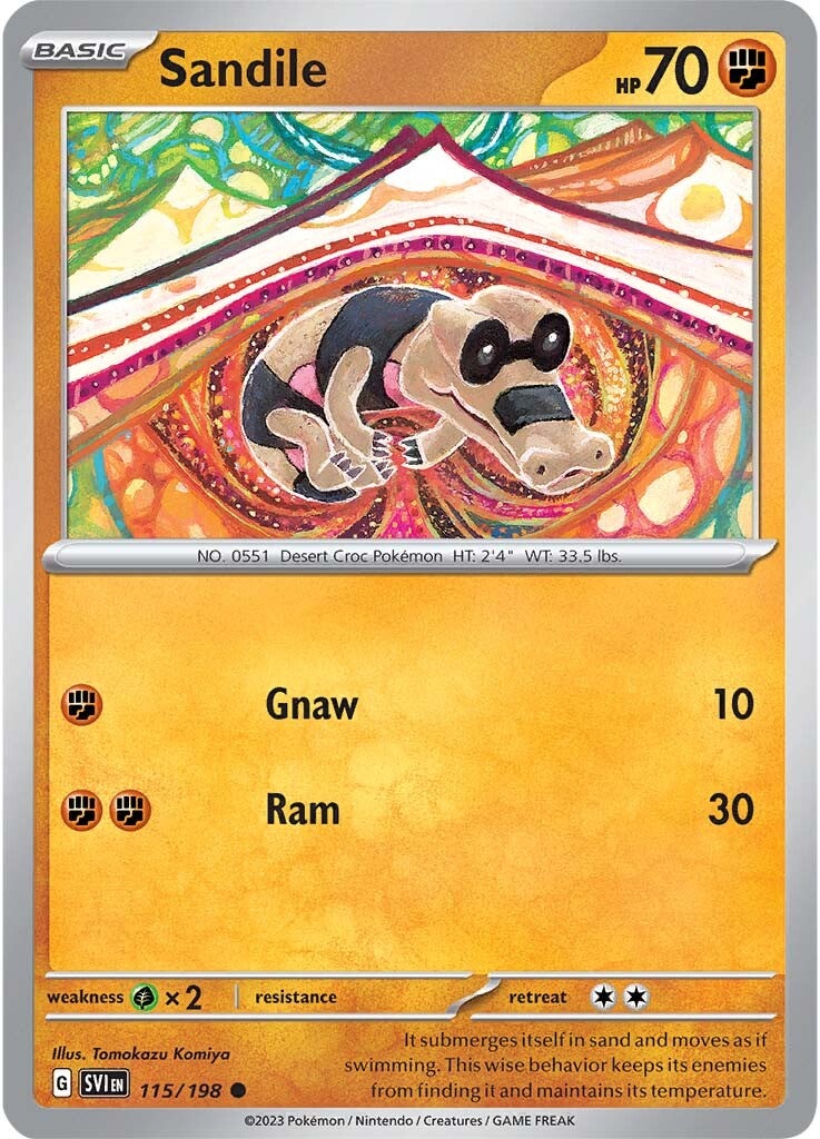 Sandile (115/198) [Scarlet & Violet: Base Set] | Rock City Comics
