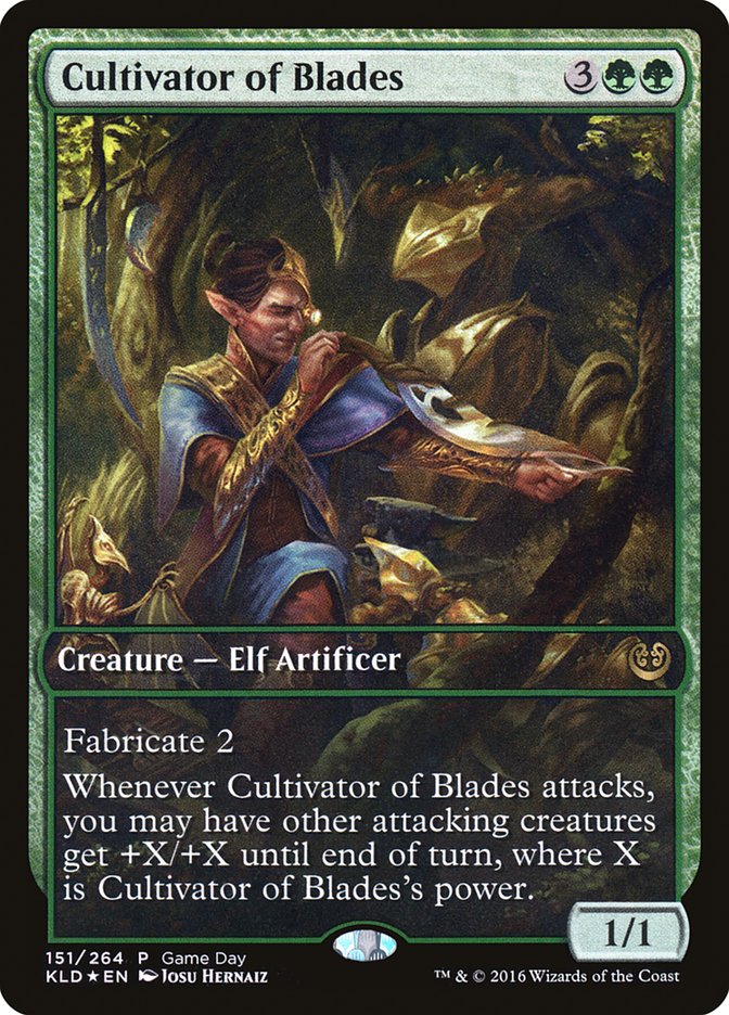 Cultivator of Blades (Game Day) (Full Art) [Kaladesh Promos] | Rock City Comics
