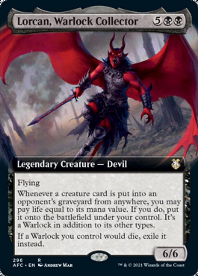 Lorcan, Warlock Collector (Extended Art) [Dungeons & Dragons: Adventures in the Forgotten Realms Commander] | Rock City Comics