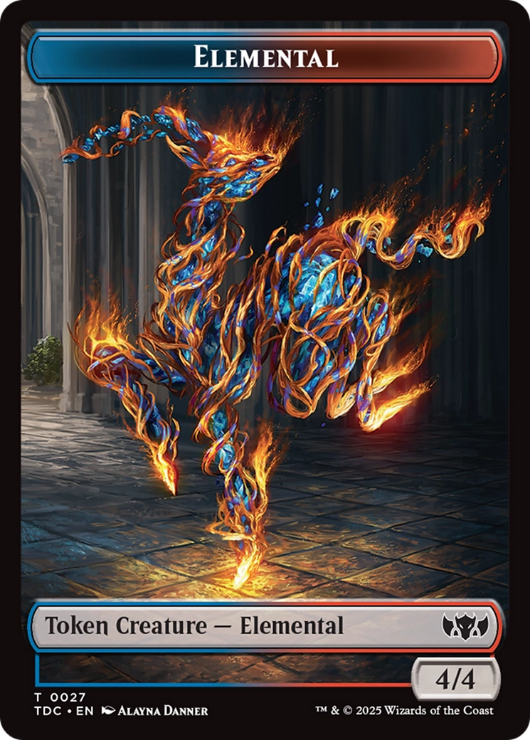 Elemental (0027) // Monk Double-Sided Token [Tarkir: Dragonstorm Commander Tokens] | Rock City Comics
