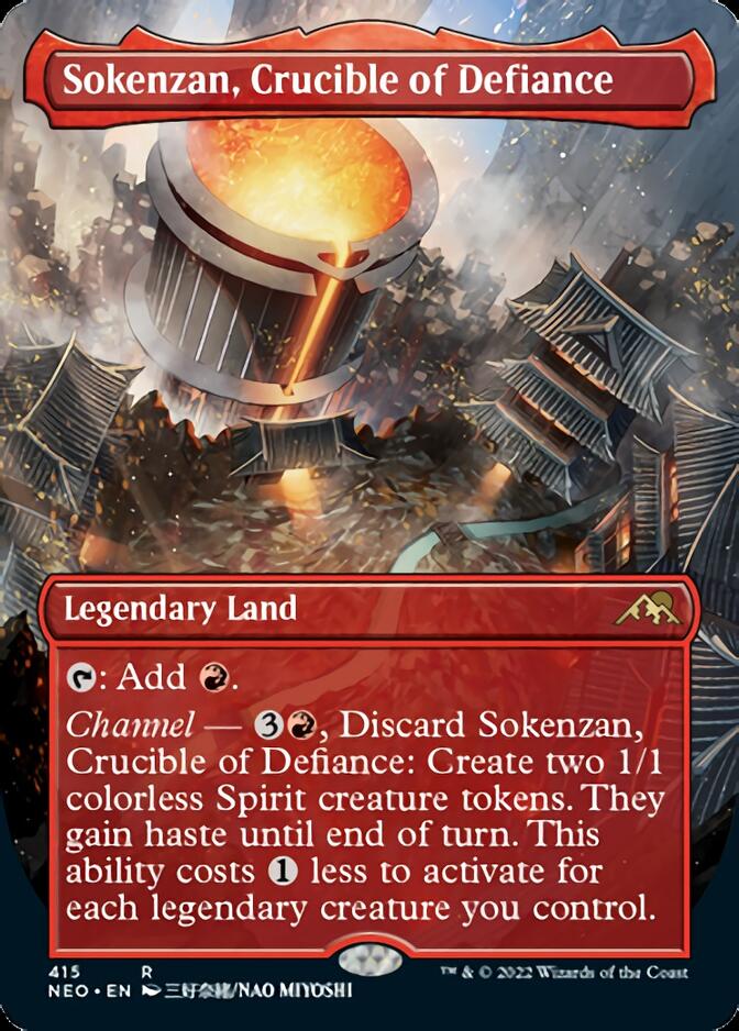 Sokenzan, Crucible of Defiance (Borderless Alternate Art) [Kamigawa: Neon Dynasty] | Rock City Comics