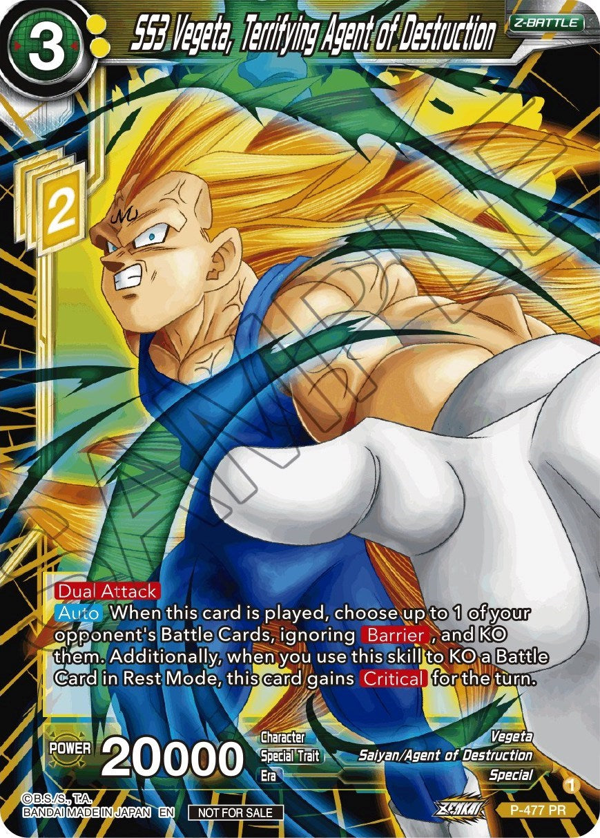 SS3 Vegeta, Terrifying Agent of Destruction (Silver Foil) (P-477) [Tournament Promotion Cards] | Rock City Comics