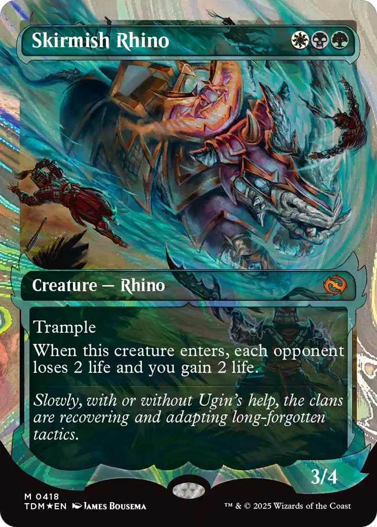 Skirmish Rhino (0418) (Showcase) (Halo Foil) [Tarkir: Dragonstorm] | Rock City Comics
