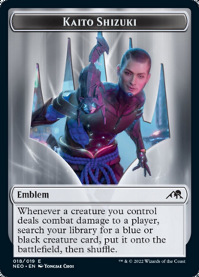 Spirit (002) // Kaito Shizuki Emblem Double-Sided Token [Kamigawa: Neon Dynasty Tokens] | Rock City Comics