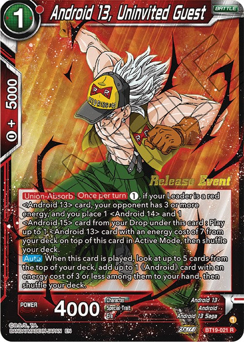 Android 13, Uninvited Guest (Fighter's Ambition Holiday Pack) (BT19-021) [Tournament Promotion Cards] | Rock City Comics