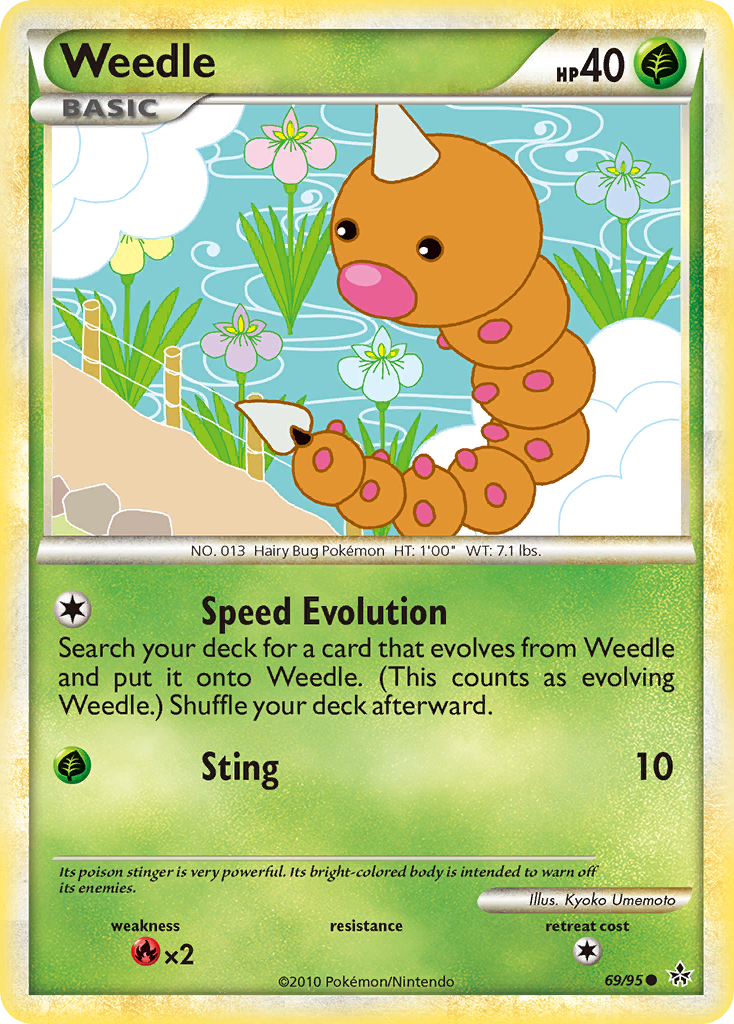 Weedle (69/95) [HeartGold & SoulSilver: Unleashed] | Rock City Comics