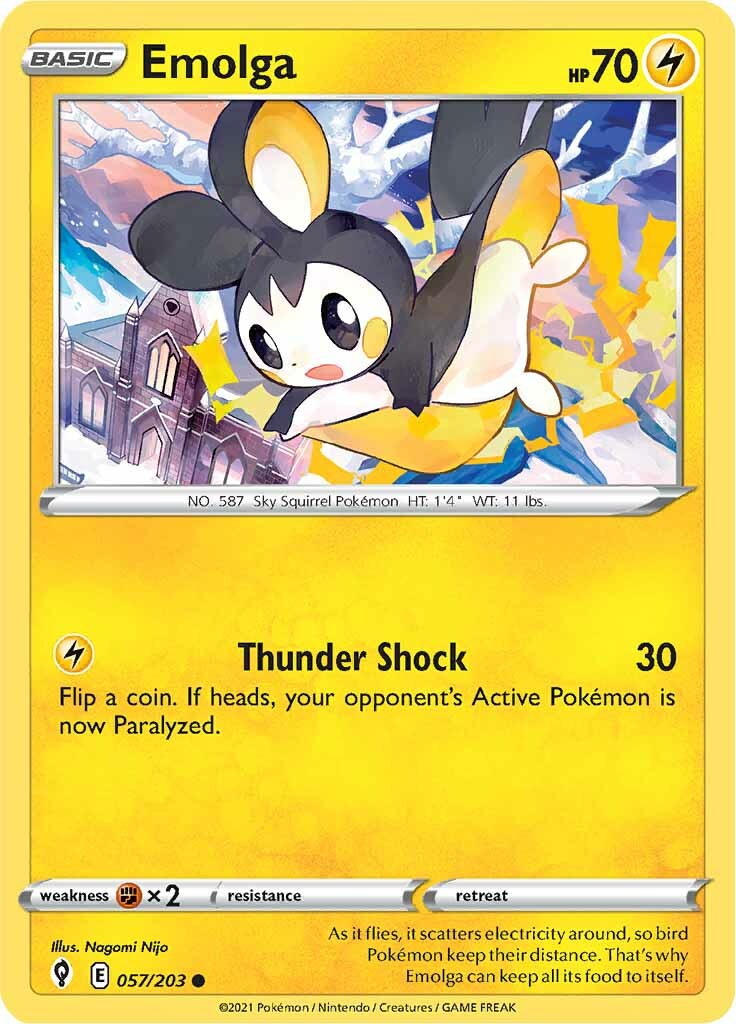 Emolga (057/203) [Sword & Shield: Evolving Skies] | Rock City Comics