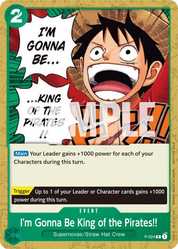 I'm Gonna Be King of the Pirates!! [One Piece Promotion Cards] | Rock City Comics