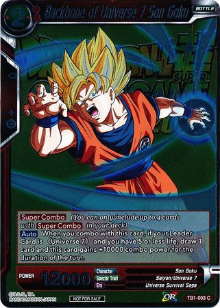 Backbone of Universe 7 Son Goku (Metallic Foil) (Event Pack 2018) (TB1-003) [Promotion Cards] | Rock City Comics