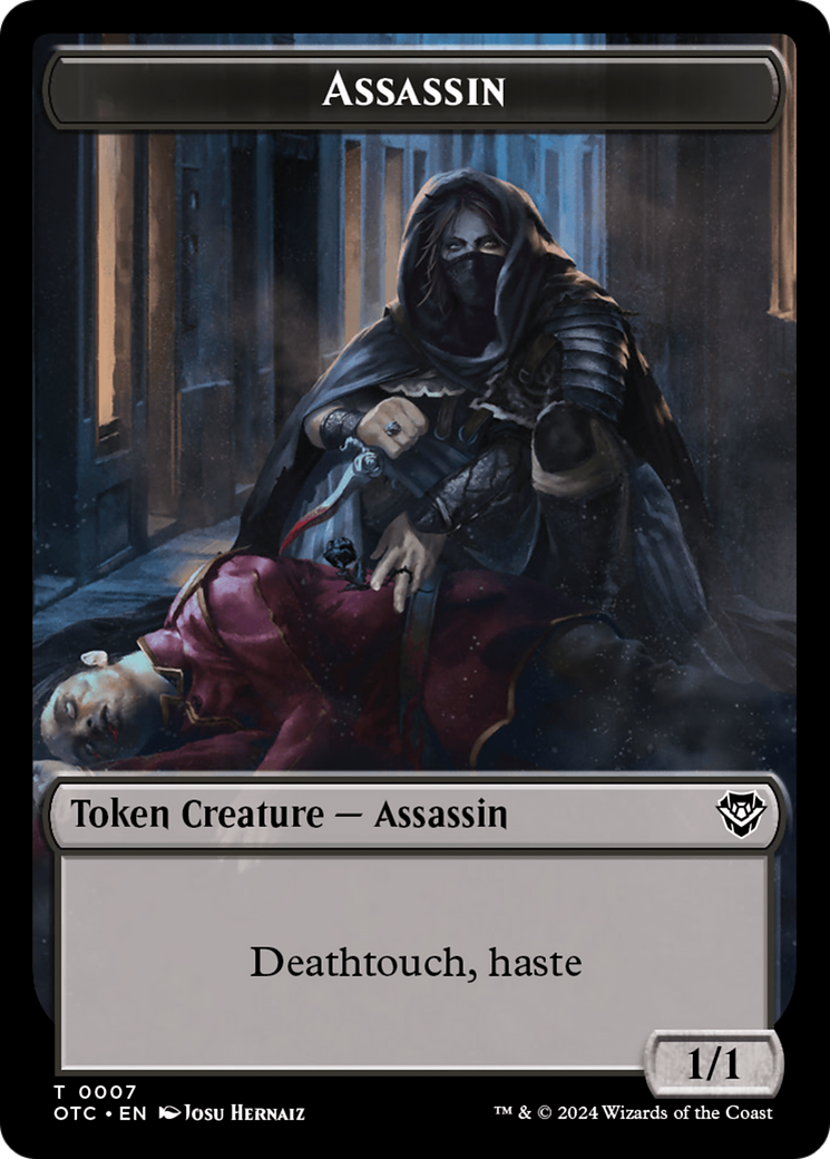 Assassin // Food Double-Sided Token [Outlaws of Thunder Junction Commander Tokens] | Rock City Comics