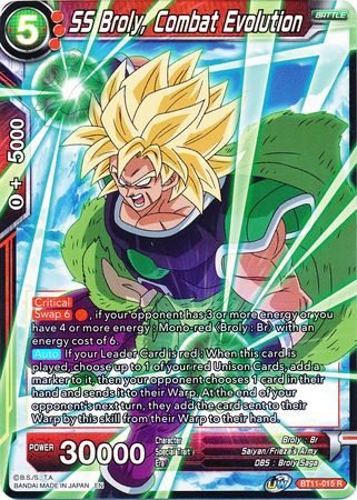 SS Broly, Combat Evolution (BT11-015) [Vermilion Bloodline 2nd Edition] | Rock City Comics