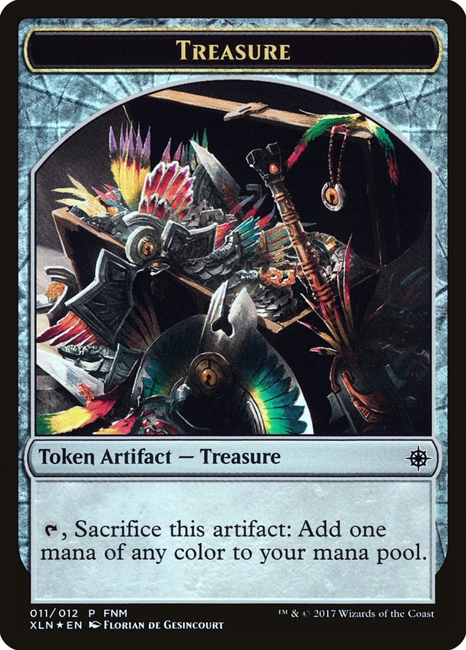 Dinosaur // Treasure Double-Sided Token [Friday Night Magic 2017] | Rock City Comics