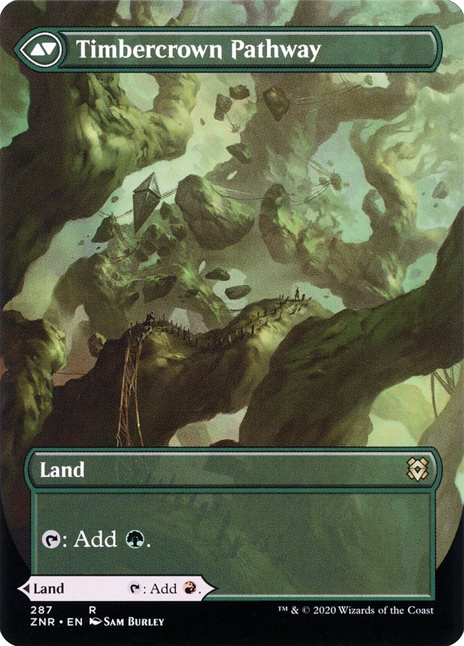 Cragcrown Pathway // Timbercrown Pathway (Borderless Alternate Art) [Zendikar Rising] | Rock City Comics
