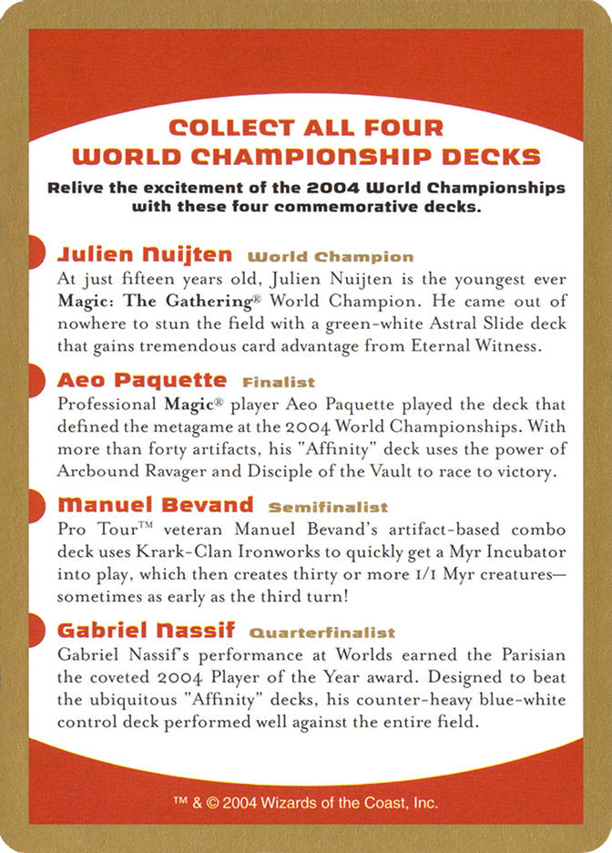 2004 World Championships Ad [World Championship Decks 2004] | Rock City Comics