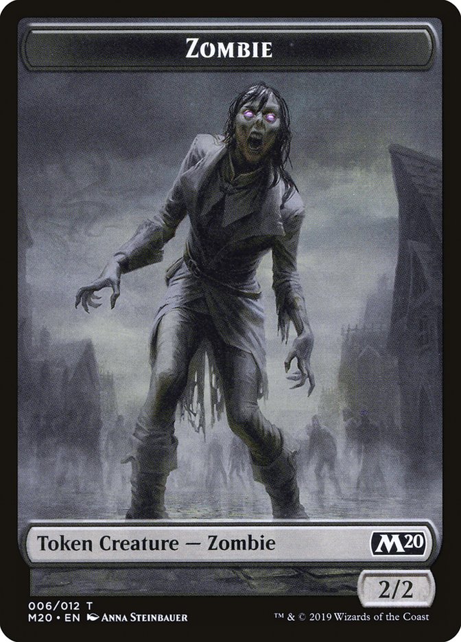 Zombie Token [Core Set 2020 Tokens] | Rock City Comics