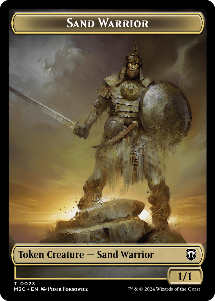 Marit Lage (Ripple Foil) // Sand Warrior Double-Sided Token [Modern Horizons 3 Commander Tokens] | Rock City Comics