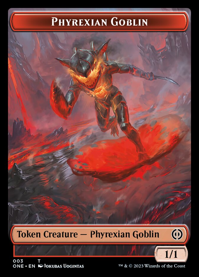 Rebel // Phyrexian Goblin Double-Sided Token [Phyrexia: All Will Be One Tokens] | Rock City Comics