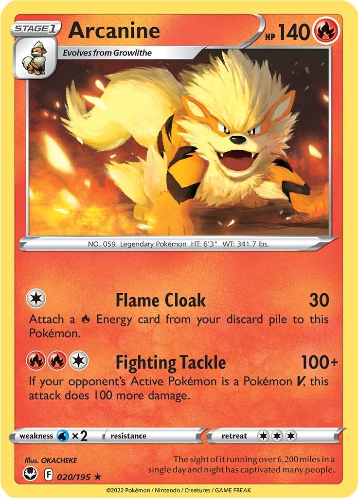 Arcanine (020/195) [Sword & Shield: Silver Tempest] | Rock City Comics