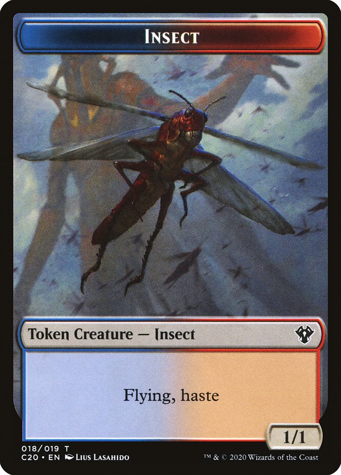 Drake // Insect (018) Double-Sided Token [Commander 2020 Tokens] | Rock City Comics