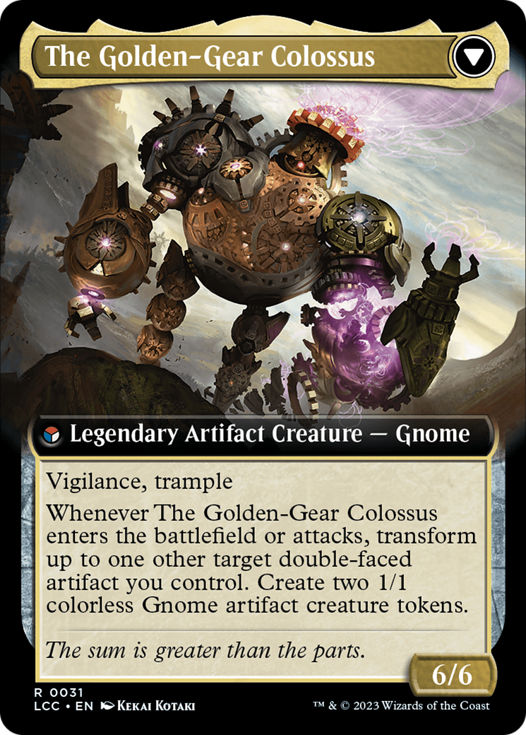 Tetzin, Gnome Champion // The Golden-Gear Colossus (Extended Art) [The Lost Caverns of Ixalan Commander] | Rock City Comics