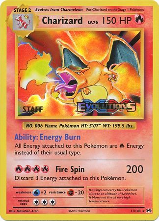 Charizard (11/108) (XY Evolutions Staff Prerelease) [XY: Black Star Promos] | Rock City Comics