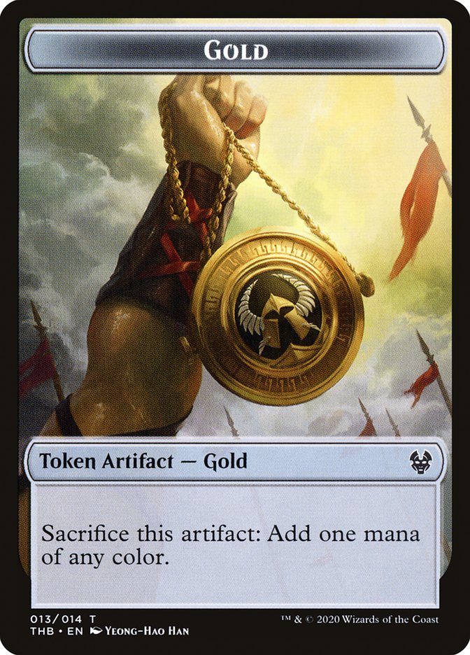 Human Soldier // Gold Double-Sided Token [Theros Beyond Death Tokens] | Rock City Comics