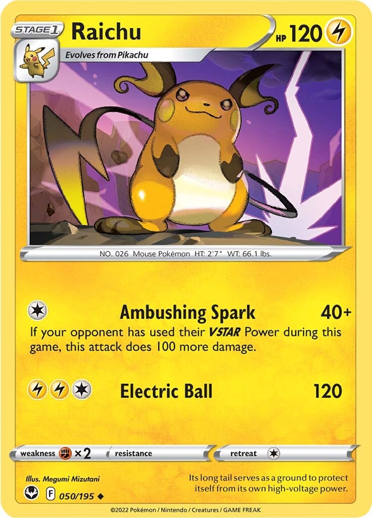 Raichu (050/195) [Sword & Shield: Silver Tempest] | Rock City Comics