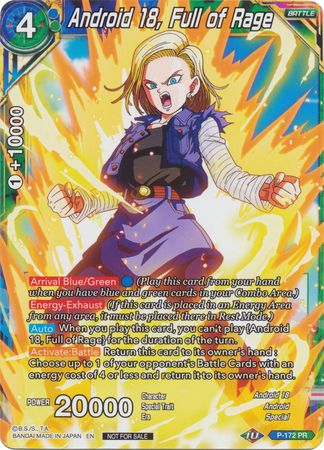Android 18, Full of Rage (P-172) [Promotion Cards] | Rock City Comics
